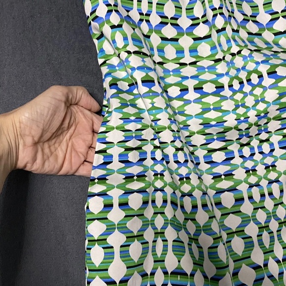 Evan Picone Sheath Womens Size 8 Dress White Blue and Green Sleeveless Geometric - Picture 5 of 7
